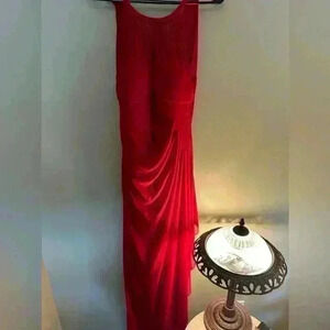 Davids Bridal Long Red Dress Size 6 Bridesmaid or Prom
